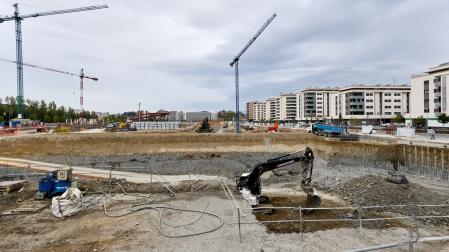 Una de las parcelas destinadas a vivienda protegida en la nueva urbanización de Erripagaña