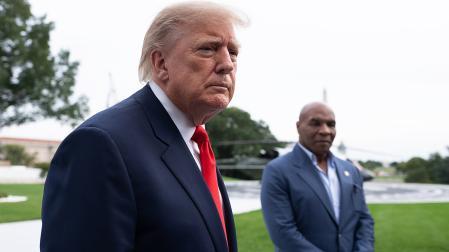 El presidente de EE UU Donald Trump junto a Mike Tyson en un acto reciente