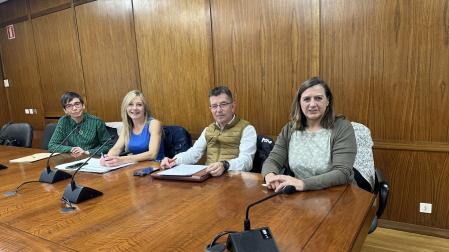 Loreto San Martín, Cristina Pérez, Pachi Yanguas y Pilar Sánchez en la presentación de las ayudas.