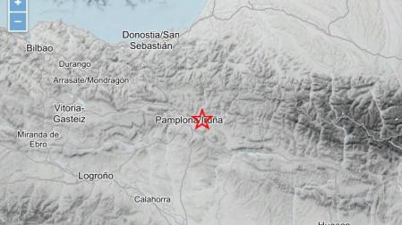 Epicentro del movimiento sísmico de Valle de Egüés el sábado