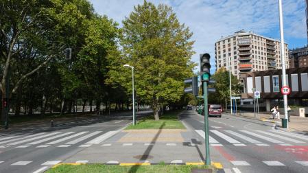 Imagen de la parte afectada por ña  reurbanización de Pío XII con una actuación en su tramo inicial, entre las confluencias de la calle Padre Moret y la avenida del Ejército