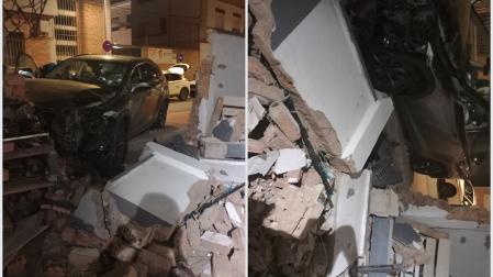 El choque provocó un derrumbe de 7,5 metros del muro de la vivienda afectada