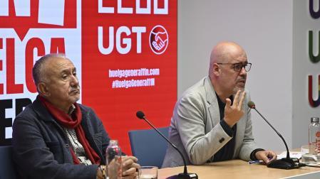 Los secretarios generales de UGT y CCOO, Pepe Álvarez y Unai Sordo