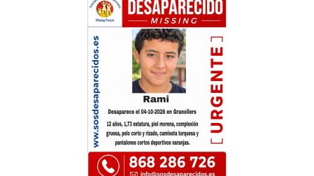 Rami, un menor de 12 años con autismo desaparecido el domingo 4 de octubre en Granollers (Barcelona)