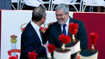 Fernando Clavijo, presidente canario, este 12 de octubre en el desfile nacional