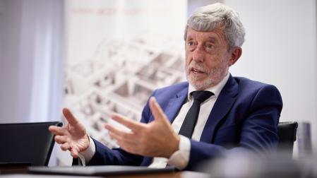 A* Jesús Garzaron F* 2026_10_14 T* Juan Las Navas, presidente de la Asociación de Constructores y Promotores de Navarra. L* Azpilagaña, Pamplona.