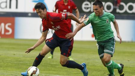 Mikel Merino y San Emeterio, en el último Osasuna-Racing de 2014