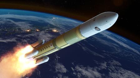 Representación grafica de la agencia espacial japonesa (JAXA) de lo que será el lanzamiento este martes de madrugada