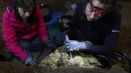 Foto de los restos humanos más antiguos hasta la fecha en Navarra