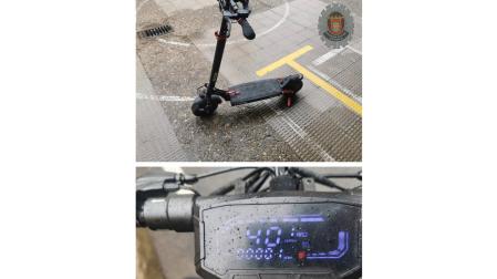 Patinete inmovilizado por la Policía Local de Tudela
