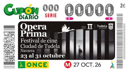 Imagen del cupón conmemorativo del Festival de Cine de Opera Prima de Tudela