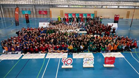 Deportista que participaron en la jornada inaugural de los 40 Juegos Deportivos de Navarra