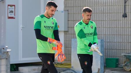 Sergio Herrera y Aitor Fernández, saliendo a un entrenamiento