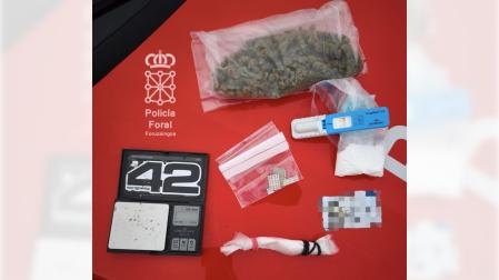 Drogas incautadas al detenido en el registro de Dantxarinea