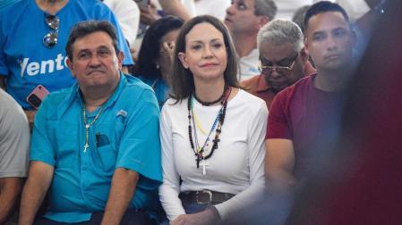 María Corina Machado participa en una ceremonia este domingo en el Santuario Divina Pastora en Barquisimeto (Venezuela)