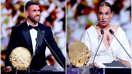 Unai Simón y Cata Coll han sido los ganadores de los premios a los mejores porteros, en la gala del Balón de Oro 2026