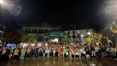 Imagen de la concentración de este martes en la plaza Zaharra, de Lesaka.
