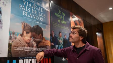 El director catalán Dani Sancho, durante la presentación en Tudela de su película ‘Viaje al país de los blancos’
