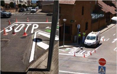 De señal vial al señal 'viral': pintan un 'SOTP' en lugar de un 'STOP' en un cruce de Tudela