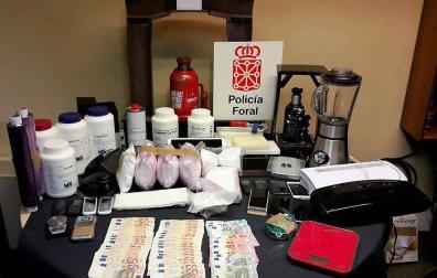 La Policía Foral detiene a cuatro personas en Pamplona con casi diez kilos de cocaína