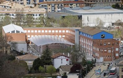 Imagen del patio escolar de la ikastola de Estella.