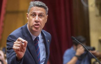 El líder del PPC, Xavier García Albiol, durante su comparecencia en el Parlament tras la intervención del president, Carles Puigdemont.