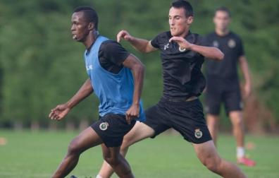 Koné, en un entrenamiento del Racing