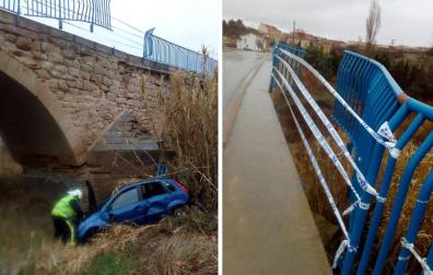 Herida tras caer de un puente al río en Cintruénigo