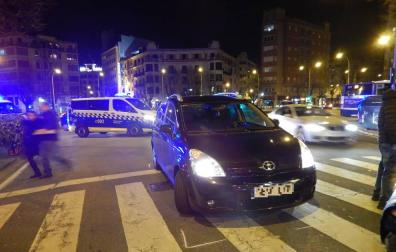 Herido un peatón atropellado en la plaza Príncipe de Viana de Pamplona