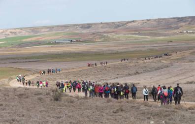 Los peregrinos riberos atraviesan Bardenas