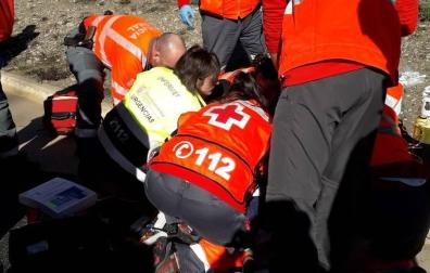 Trasladado un peregrino de 70 años en Yesa por sufir una parada cardíaca