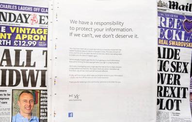 Zuckerberg pide perdón a los británicos por la filtración de datos