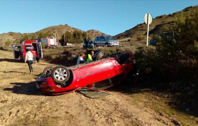 Trasladado al CHN tras sufrir un accidente en la NA-134 a la altura de Azagra