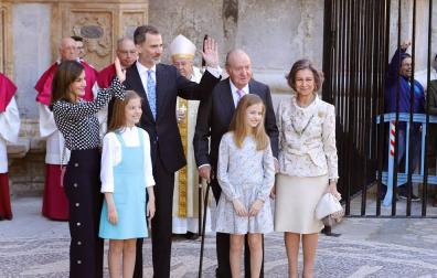 Los Reyes, en la misa de Resurrección en Palma