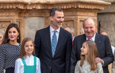 Los Reyes, en la misa de Resurrección en Palma