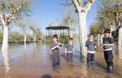 Expectación y daños por la riada en Tudela: testimonios de los vecinos
