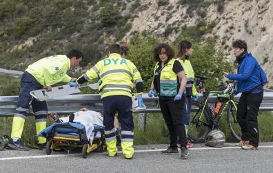 Tres ciclistas heridos, dos de ellos graves, en la Half Triatlon de Pamplona
