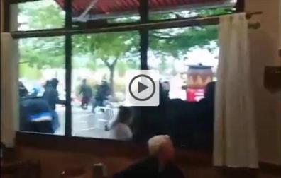 Batalla campal entre ultras de Osasuna y del Oviedo