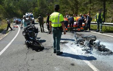 Trasladado en helicóptero un herido grave tras un accidente en la NA214
