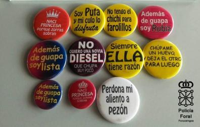 Chapas retiradas en Ribaforada por la Policía Foral.