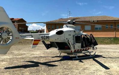 Trasladada en helicóptero una niña de 7 años tras una caída de bicicleta en Cadreita