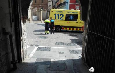 Accidente en la calle Navarrería de Pamplona.