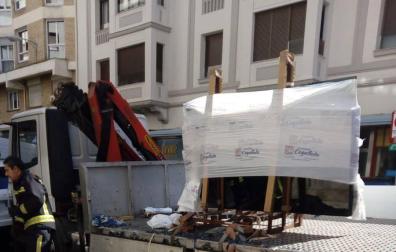 Tres heridos en un accidente laboral en Pamplona