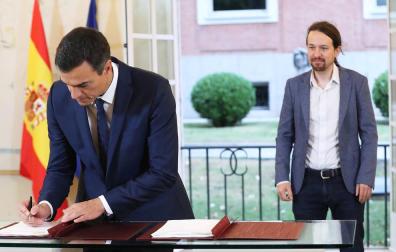 Sánchez e Iglesias escenifican un pacto de izquierdas más allá de los Presupuestos