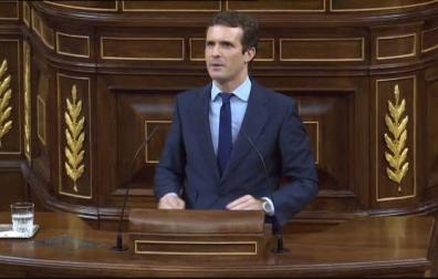 Casado acusa a Sánchez de ser "partícipe y responsable de un golpe de Estado"