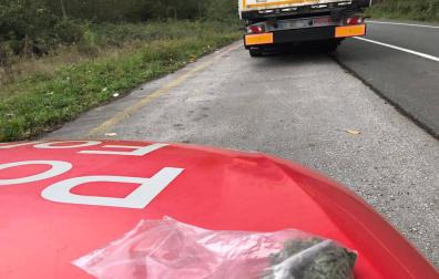Denunciado un camionero en Lesaka por conducir bajo los efectos del cannabis
