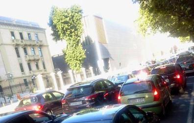 Atasco en Pamplona