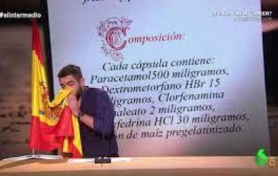 El polémico sketch de Dani Mateo sonándose los mocos con la bandera española