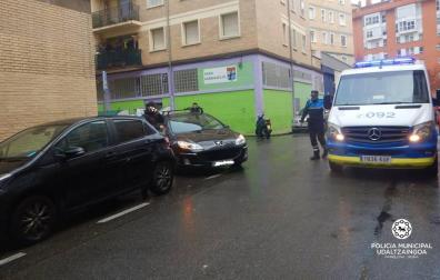 El lugar del atropello en el barrio pamplonés de San Jorge