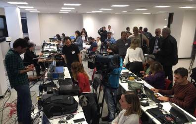 Los periodistas, en la Audiencia, ante la sentencia de la Manada